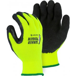 3397HY Majestic® Glove Summer Penguin Glove with Latex Palm Coating on Hi-Vis Yellow Knit Liner